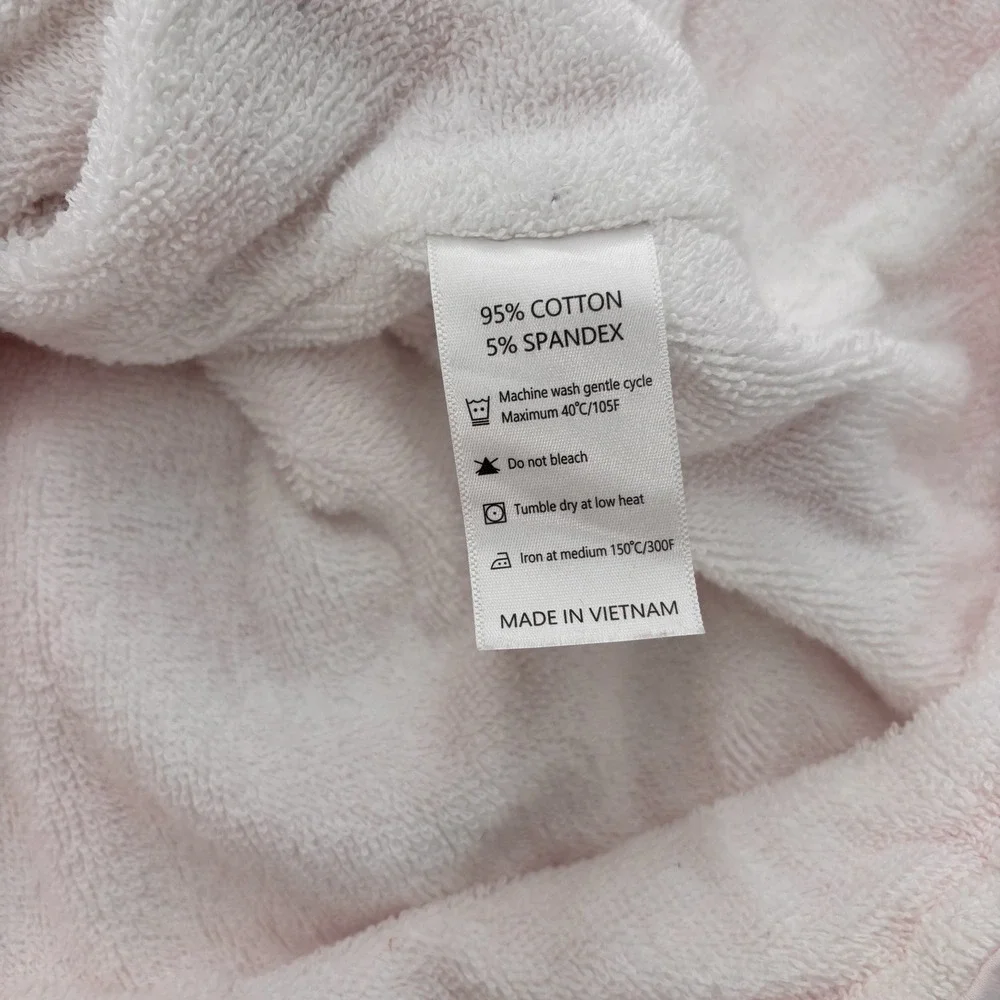 Southern Smocks Classic Kids Size 5 Pink White Stripe Terry Hooded Robe Cover Up